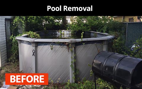 Pool removal services in New York City - before photo