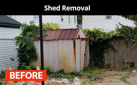 Shed removal services in New York City - before photo