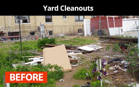 Yard cleanouts services in New York City - before photo